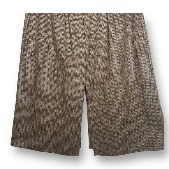 Vintage 70s Brown Double Split Herringbone Career Classic Midi Skirt Size Small - Picture 8 of 12